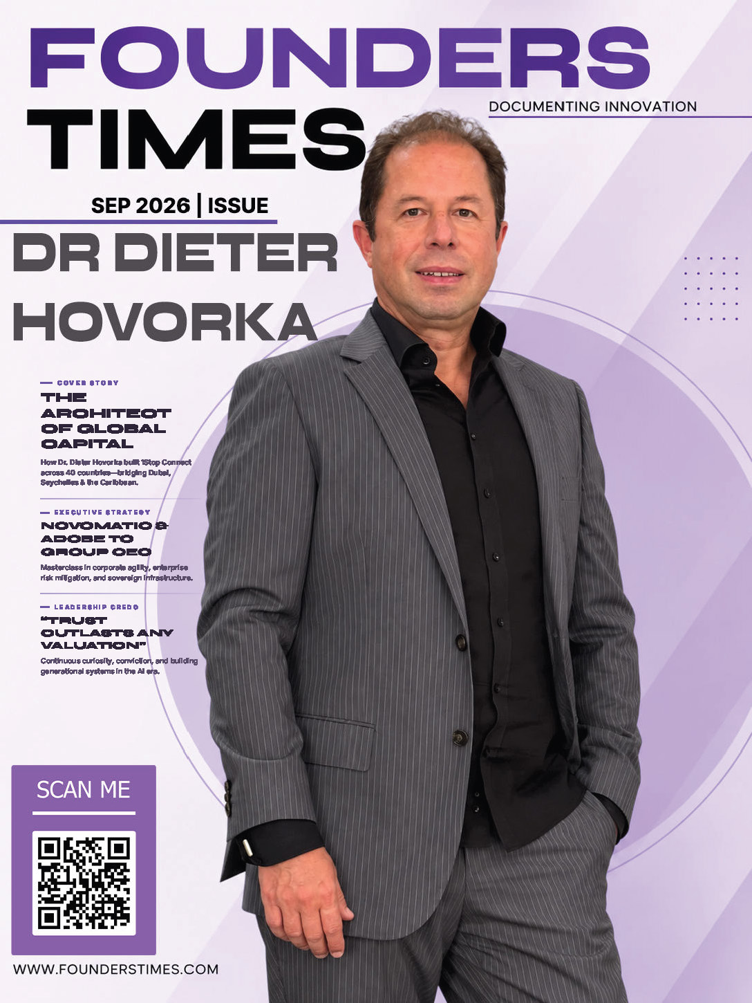 Founders Times 2026 cover featuring Dr. Dieter Hovorka